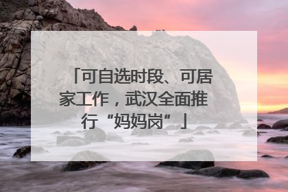 可自选时段、可居家工作，武汉全面推行“妈妈岗”