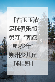 右玉玉浓足球俱乐部勇夺“奔跑吧·少年”朔州少儿足球桂冠