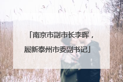 南京市副市长李晖，履新泰州市委副书记