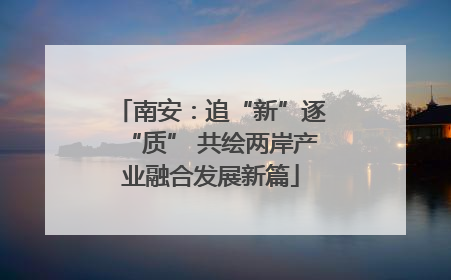 南安：追“新”逐“质” 共绘两岸产业融合发展新篇