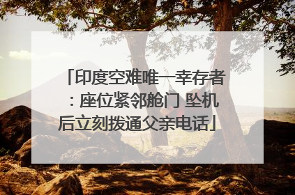 印度空难唯一幸存者：座位紧邻舱门 坠机后立刻拨通父亲电话
