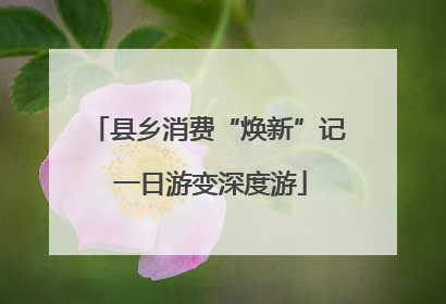 县乡消费“焕新”记 一日游变深度游