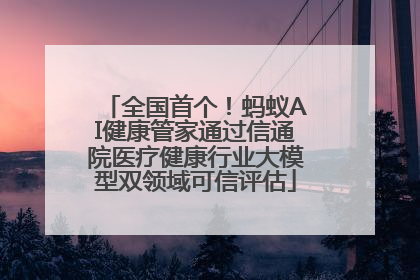 全国首个！蚂蚁AI健康管家通过信通院医疗健康行业大模型双领域可信评估