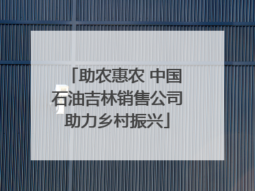 助农惠农 中国石油吉林销售公司助力乡村振兴