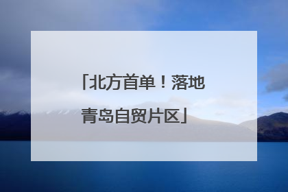 北方首单！落地青岛自贸片区