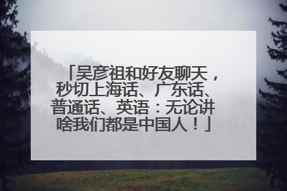 吴彦祖和好友聊天，秒切上海话、广东话、普通话、英语：无论讲啥我们都是中国人！