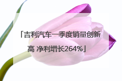 吉利汽车一季度销量创新高 净利增长264%