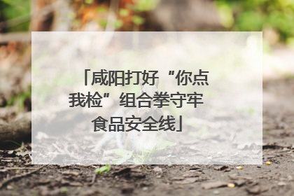 咸阳打好“你点我检”组合拳守牢食品安全线