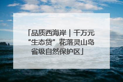 品质西海岸｜千万元“生态贷”花落灵山岛省级自然保护区