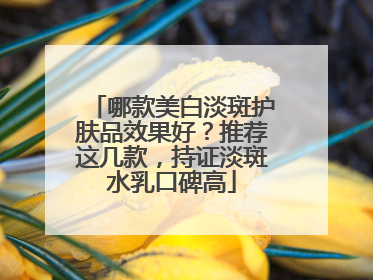 哪款美白淡斑护肤品效果好？推荐这几款，持证淡斑水乳口碑高