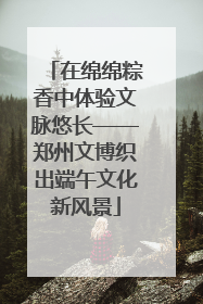 在绵绵粽香中体验文脉悠长——郑州文博织出端午文化新风景