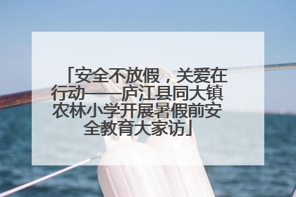 安全不放假，关爱在行动——庐江县同大镇农林小学开展暑假前安全教育大家访