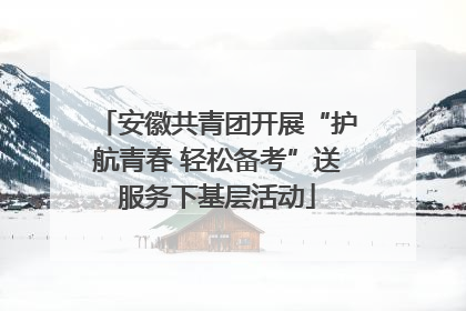 安徽共青团开展“护航青春 轻松备考”送服务下基层活动