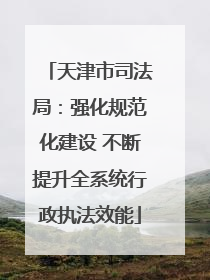 天津市司法局：强化规范化建设 不断提升全系统行政执法效能