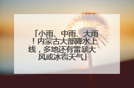 小雨、中雨、大雨！内蒙古大部降水上线，多地还有雷暴大风或冰雹天气