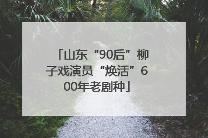 山东“90后”柳子戏演员“焕活”600年老剧种
