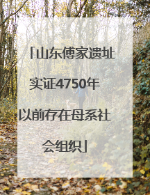 山东傅家遗址实证4750年以前存在母系社会组织