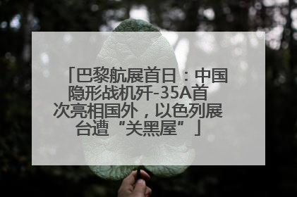 巴黎航展首日：中国隐形战机歼-35A首次亮相国外，以色列展台遭“关黑屋”