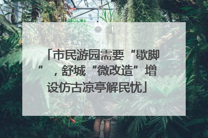 市民游园需要“歇脚”，舒城“微改造”增设仿古凉亭解民忧