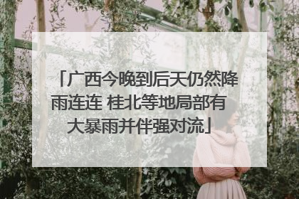 广西今晚到后天仍然降雨连连 桂北等地局部有大暴雨并伴强对流