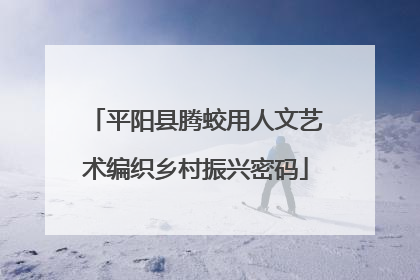平阳县腾蛟用人文艺术编织乡村振兴密码
