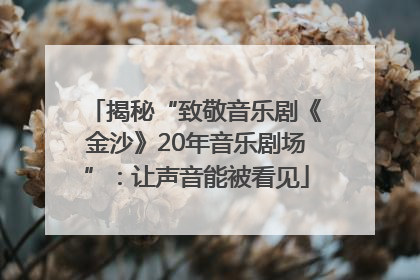 揭秘“致敬音乐剧《金沙》20年音乐剧场”：让声音能被看见