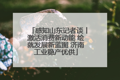 感知山东记者谈丨激活消费新动能 绘就发展新蓝图 济南工业稳产优供