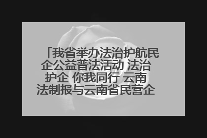 我省举办法治护航民企公益普法活动 法治护企 你我同行 云南法制报与云南省民营企业家协会携手共建“媒体+协会+企业”法治服务生态圈