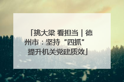 挑大梁 看担当｜德州市：坚持“四抓” 提升机关党建质效