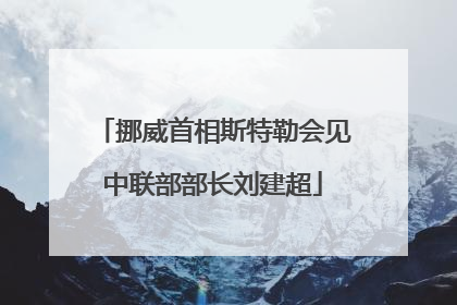挪威首相斯特勒会见中联部部长刘建超