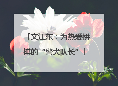 文江东：为热爱拼搏的“警犬队长”