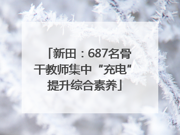 新田：687名骨干教师集中“充电” 提升综合素养