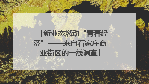 新业态燃动“青春经济”——来自石家庄商业街区的一线调查