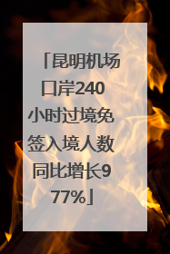 昆明机场口岸240小时过境免签入境人数同比增长977%