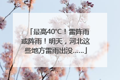 最高40℃！雷阵雨或阵雨！明天，河北这些地方雷雨出没……
