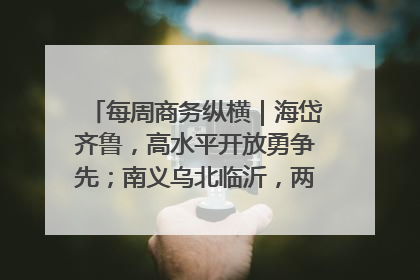 每周商务纵横｜海岱齐鲁，高水平开放勇争先；南义乌北临沂，两扇窗里观外贸
