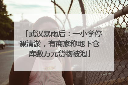 武汉暴雨后：一小学停课清淤，有商家称地下仓库数万元货物被泡