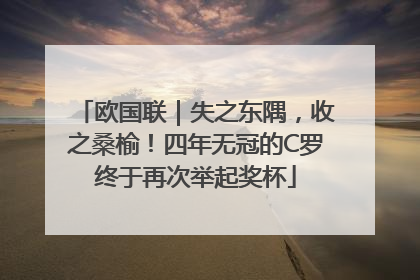 欧国联｜失之东隅，收之桑榆！四年无冠的C罗终于再次举起奖杯