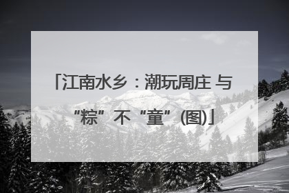江南水乡：潮玩周庄 与“粽”不“童”(图)