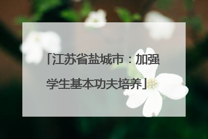 江苏省盐城市：加强学生基本功夫培养