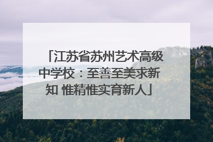 江苏省苏州艺术高级中学校：至善至美求新知 惟精惟实育新人