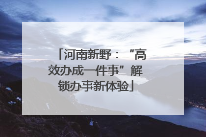 河南新野：“高效办成一件事”解锁办事新体验