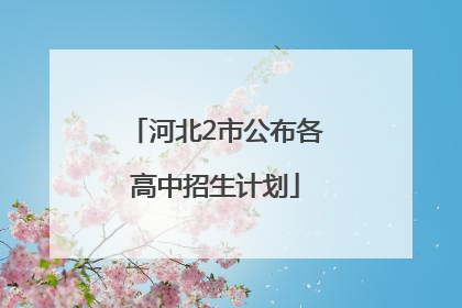河北2市公布各高中招生计划