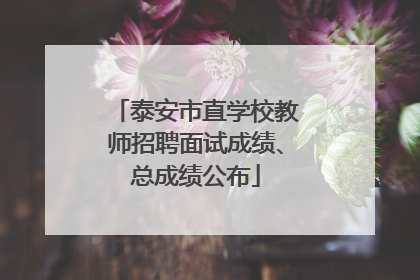 泰安市直学校教师招聘面试成绩、总成绩公布