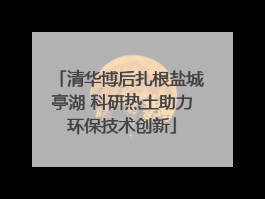 清华博后扎根盐城亭湖 科研热土助力环保技术创新