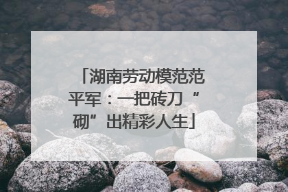 湖南劳动模范范平军：一把砖刀“砌”出精彩人生