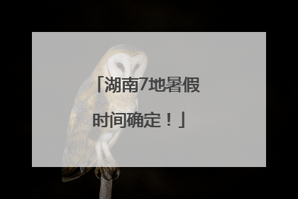 湖南7地暑假时间确定！