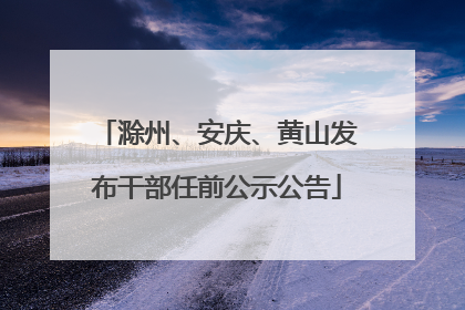 滁州、安庆、黄山发布干部任前公示公告