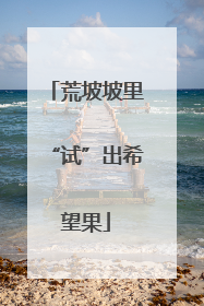 荒坡坡里“试”出希望果