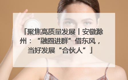聚焦高质量发展丨安徽滁州：“融圈进群”借东风，当好发展“合伙人”